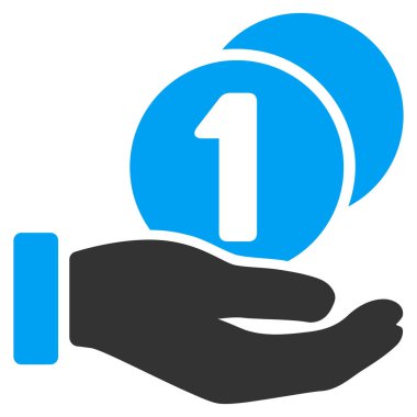 Sikke ödeme el düz vektör simgesi