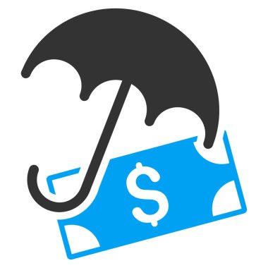 Mali şemsiye düz vektör simgesi