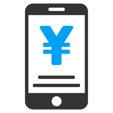 Yen mobil ödeme düz vektör simgesi