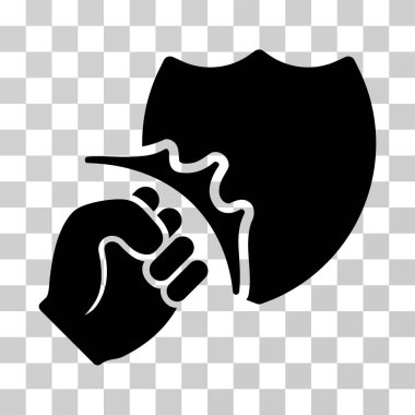 Yumruk Strike kalkan vektör simgesi