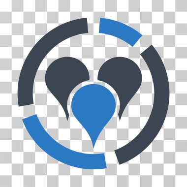 Coğrafi hedefleme diyagramı vektör simgesi