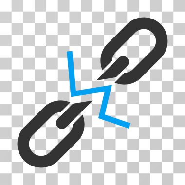 Kırık zincir bağlantı vektör simgesi