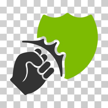 Yumruk Strike kalkan vektör simgesi