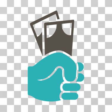 Banknot maaş el vektör simgesi