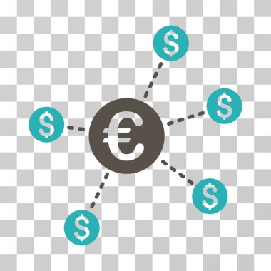 Para birimi ağ düğümleri vektör simgesi