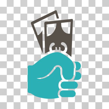 Euro banknot maaş vektör simgesi