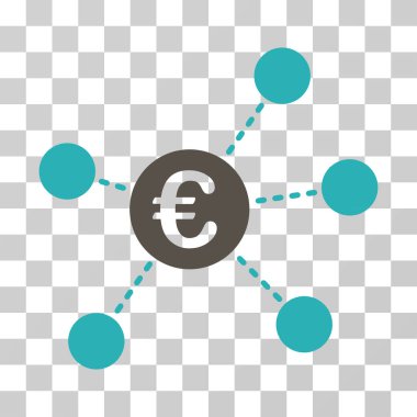 Euro sanal bağlantılar vektör simgesi