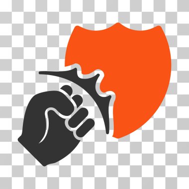 Yumruk Strike kalkan vektör simgesi