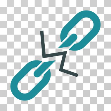 Kırık zincir bağlantı vektör simgesi