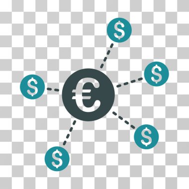 Para birimi ağ düğümleri vektör simgesi