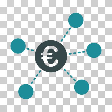 Euro sanal bağlantılar vektör simgesi