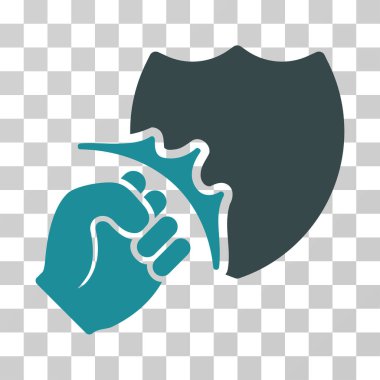 Yumruk Strike kalkan vektör simgesi