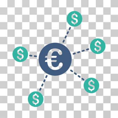 Para birimi ağ düğümleri vektör simgesi