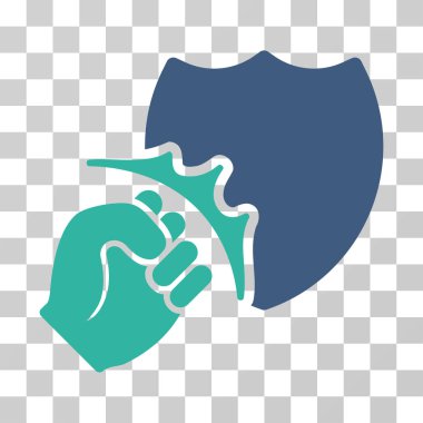 Yumruk Strike kalkan vektör simgesi