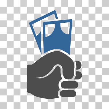 Banknot maaş el vektör simgesi