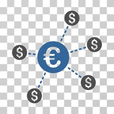 Para birimi ağ düğümleri vektör simgesi