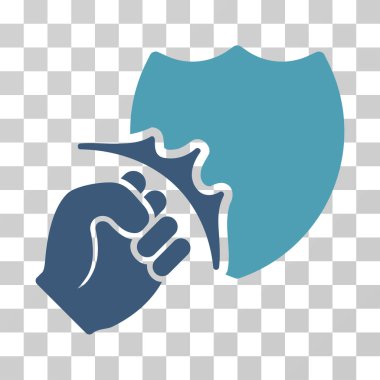 Yumruk Strike kalkan vektör simgesi