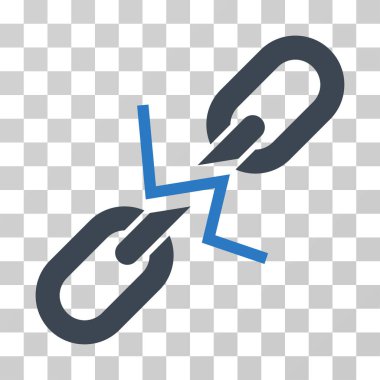 Kırık zincir bağlantı vektör simgesi