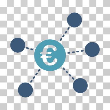 Euro sanal bağlantılar vektör simgesi