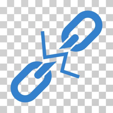 Kırık zincir bağlantı vektör simgesi