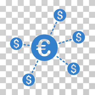 Para birimi ağ düğümleri vektör simgesi