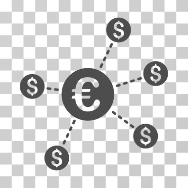 Para birimi ağ düğümleri vektör simgesi