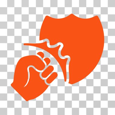 Yumruk Strike kalkan vektör simgesi