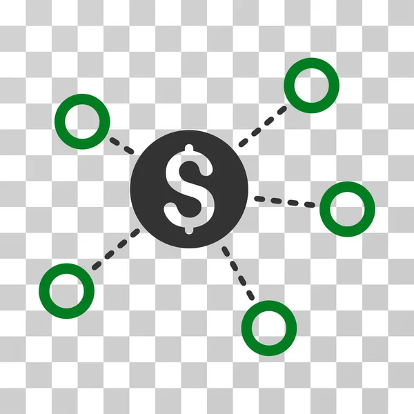 Dollar Network Enlaces Vector Icono — Archivo Imágenes Vectoriales