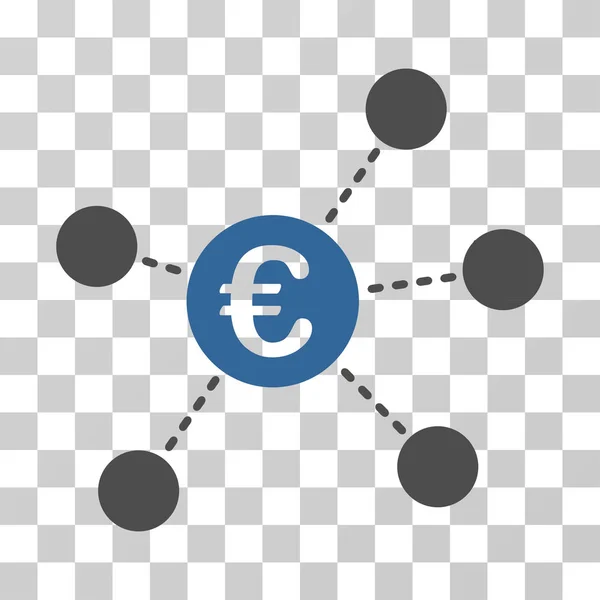 Euro virtuelle Links Vektor-Symbol — Stockvektor