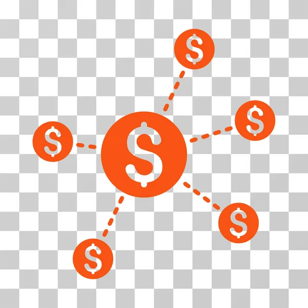 Dollar Network Nodes Vector Icon — Stock Vector