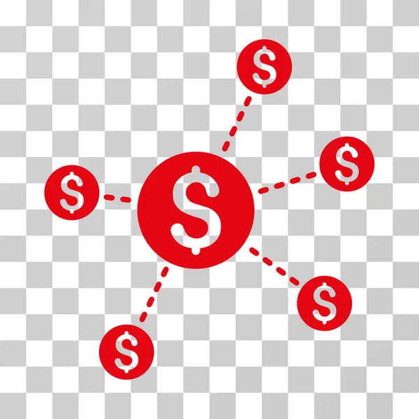 Dollar Network Noeuds Icône vectorielle — Image vectorielle