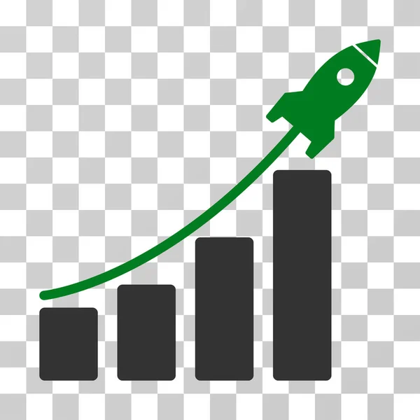 Startup Rocket Bar Gráfico Vector Ícone — Vetor de Stock