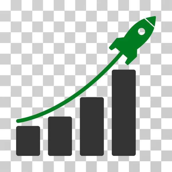 Icona vettoriale del grafico a razzo di avvio — Vettoriale Stock