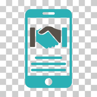 Mobil sözleşmesi karşılıklı vektör simgesi