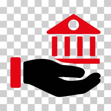 Banka Binası hizmet el vektör simgesi