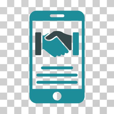 Mobil sözleşmesi karşılıklı vektör simgesi