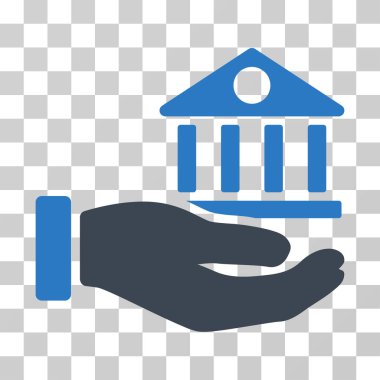 Banka Binası hizmet el vektör simgesi