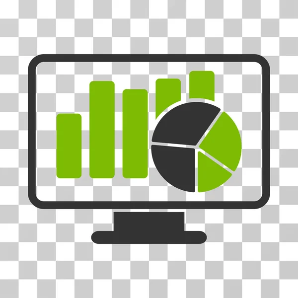 Estadísticas Monitoreo Vector Icono — Vector de stock