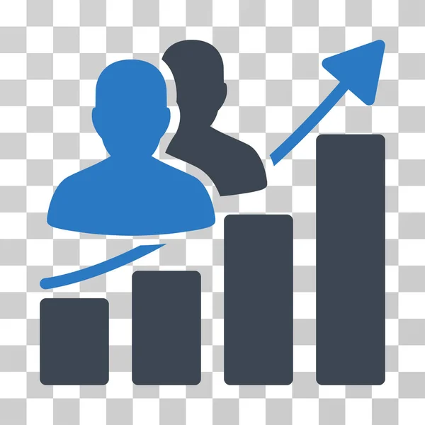Målgrupp tillväxt diagram vektor ikon — Stock vektor