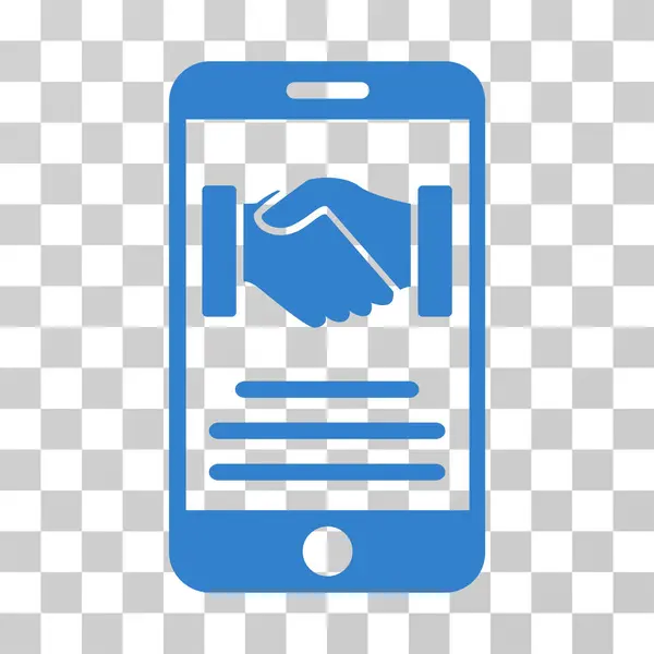 モバイル契約握手ベクトル アイコン — ストックベクタ
