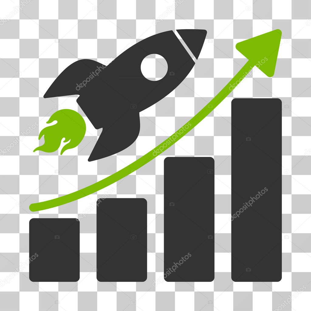 Rocket Startup Chart Vector Icon