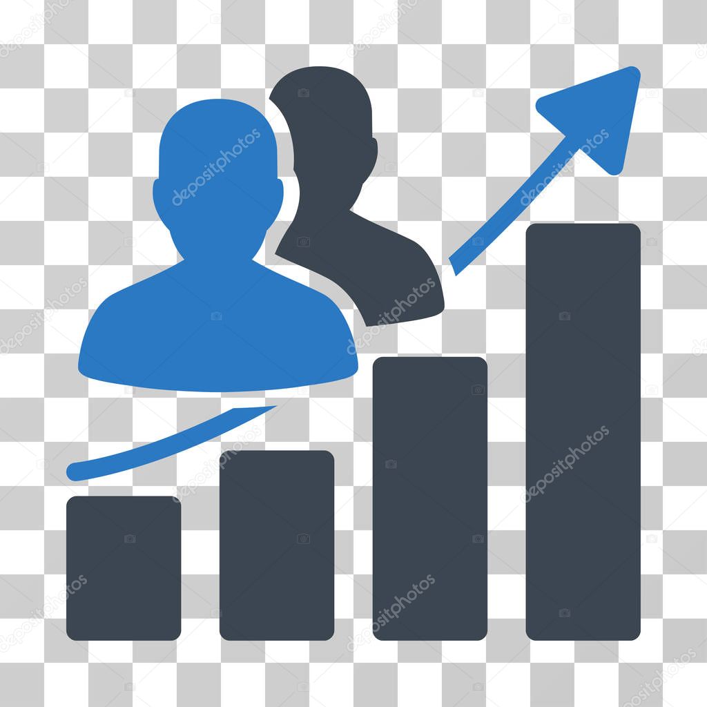 Audience Growth Bar Chart Vector Icon
