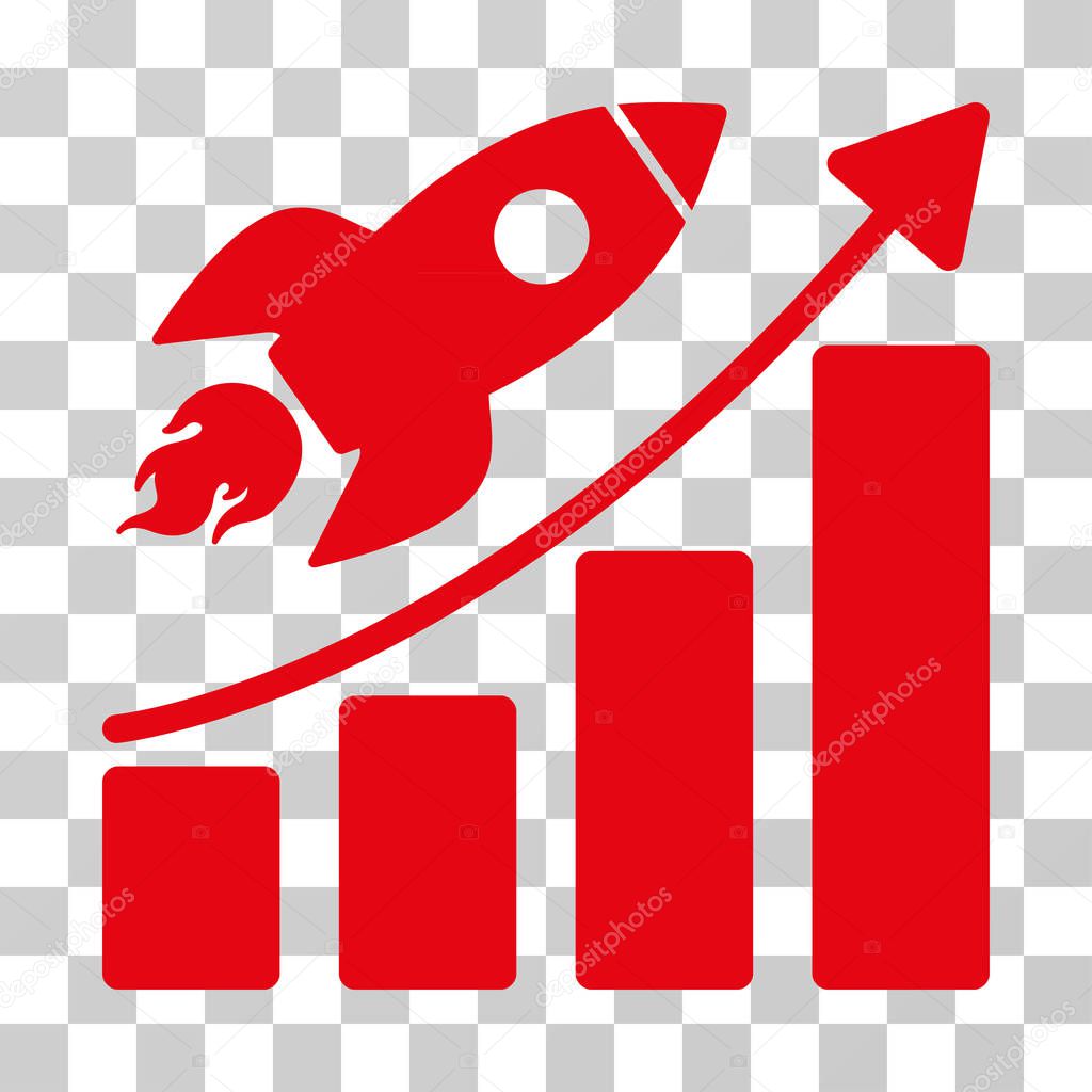 Rocket Startup Chart Vector Icon
