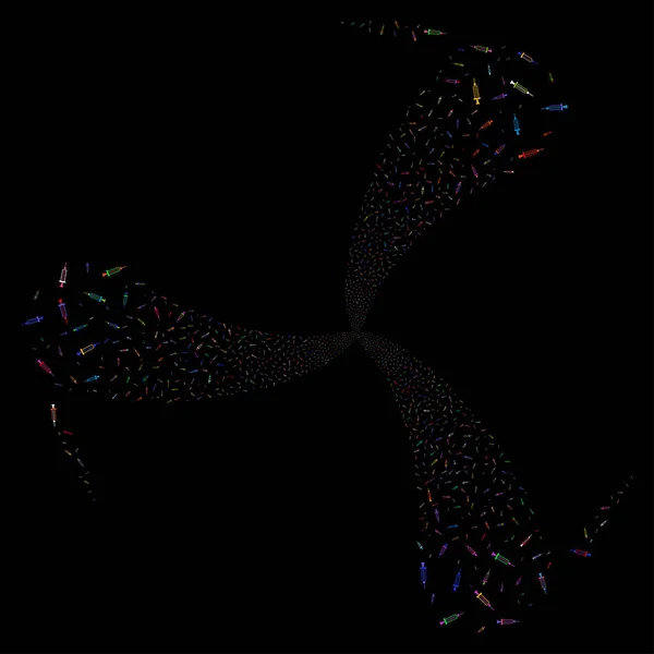 Spuit Fireworks Swirl rotatie — Stockvector