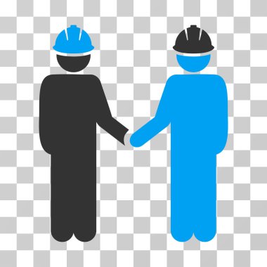 Mühendis kişi el sıkışma vektör simgesi