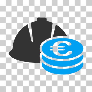 Euro sikke ve kask vektör simgesi