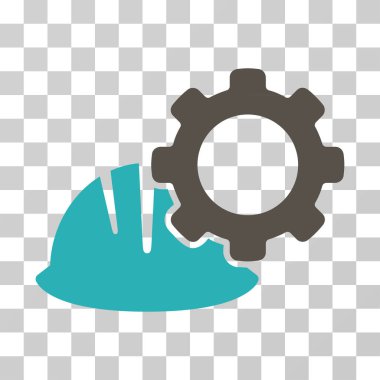 Kask ve dişli vektör simgesi