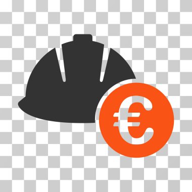 Mühendislik kask ve Euro vektör simgesi