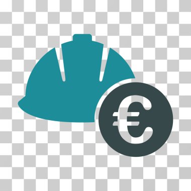 Mühendislik kask ve Euro vektör simgesi