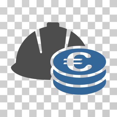 Euro sikke ve kask vektör simgesi